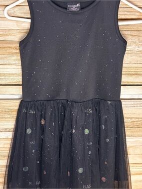 Buzz Aldrin Kids Black Space Tulle Dress nasa